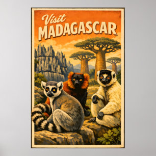 Madagascar - Vintage Reseskylt Poster