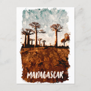 Madagaskar Avenue of the Baobabs Scenery Vykort