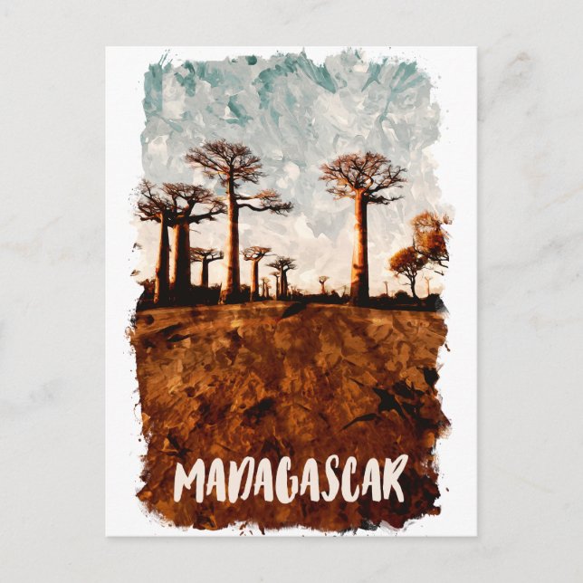 Madagaskar Avenue of the Baobabs Scenery Vykort (Framsida)