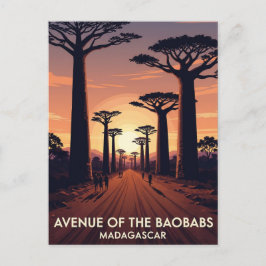 Madagaskar Avenue of the Baobabs Travel Vykort