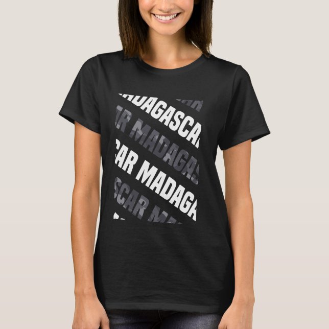 Madagaskar Camo Mönster Grått Camouflage T Shirt (Framsida)