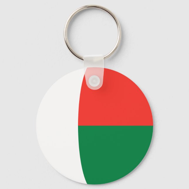 Madagaskar Fisheye Flagga Keychain Nyckelring (Framsida)