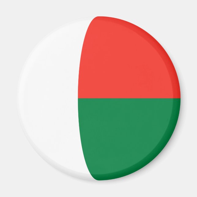 Madagaskar Fisheye Flagga Magnet (Framsidan)