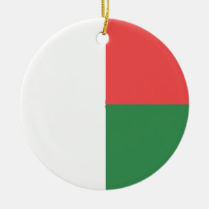 Madagaskar Flagga Emblem Julgransprydnad Keramik
