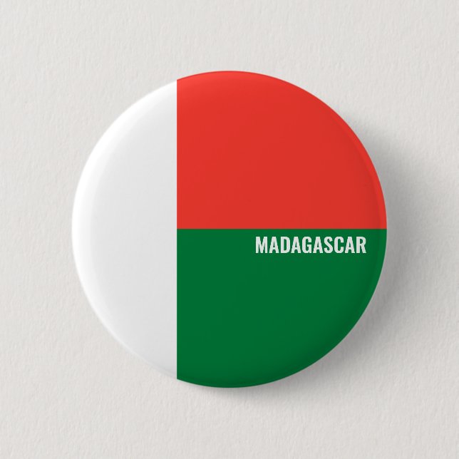 Madagaskar Flagga Inscription White Red Grönt Knapp (Framsida)