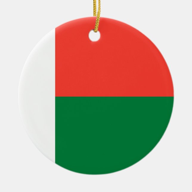 Madagaskar flagga julgransprydnad keramik (Framsidan)
