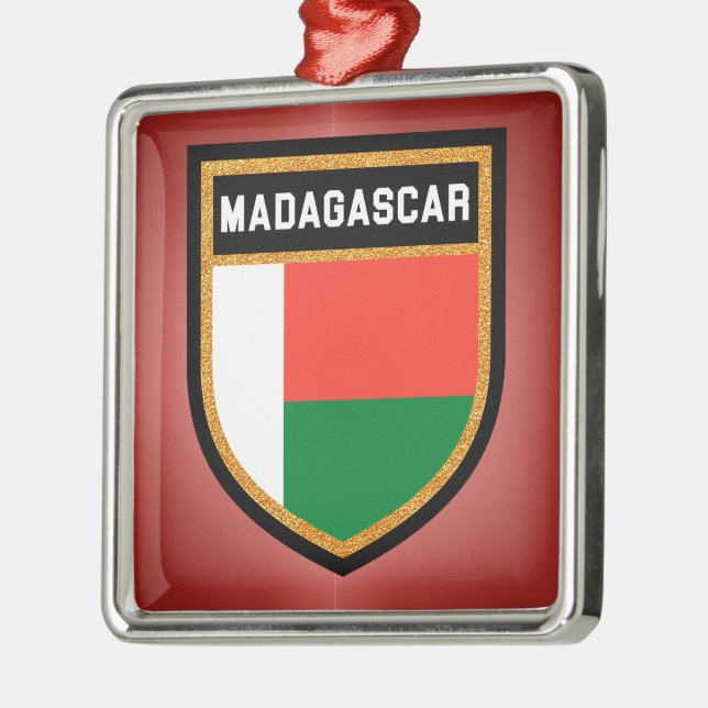 Madagaskar Flagga Julgransprydnad Metall (Vänster)