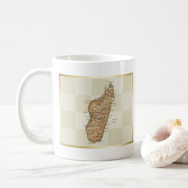 Madagaskar Flagga + Karta Mugg (Med munk)