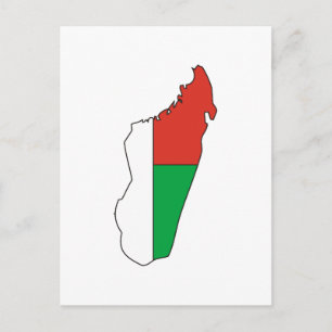 Madagaskar flagga karta vykort