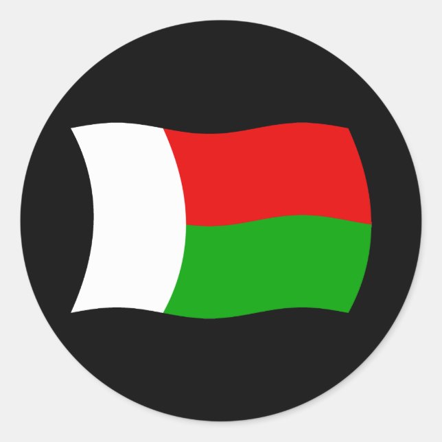 Madagaskar Flagga Klistermärke (Framsida)