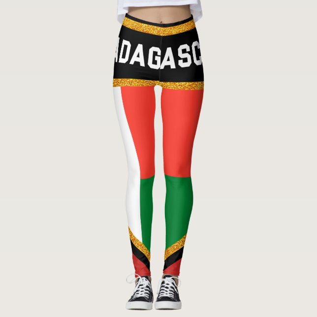 Madagaskar Flagga Leggings (Framsida)