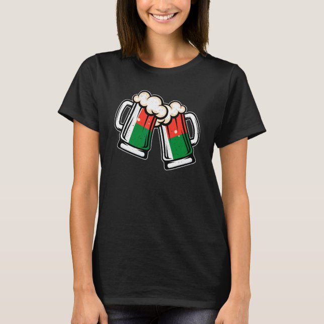 Madagaskar Flagga Ölmugg   Cool Malagasy Öl T Shirt (Framsida)