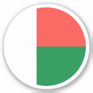 Madagaskar Flagga Rund Klistermärke Klistermärken