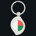 Madagaskar Flagga Swirl Silverfärgad Nyckelring<br><div class="desc">Patriotic flagga av Madagaskar.</div>