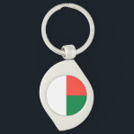 Madagaskar Flagga Swirl Silverfärgad Nyckelring<br><div class="desc">Patriotic flagga av Madagaskar.</div>
