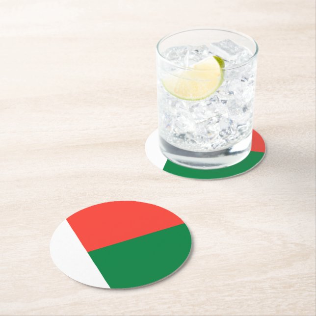 Madagaskar flagga underlägg papper rund (Insitu)