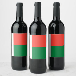 Madagaskar flagga vinflaska etikett
