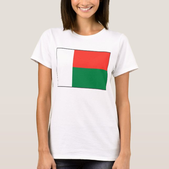 Madagaskar Flagga x Karta T-Shirt (Framsida)