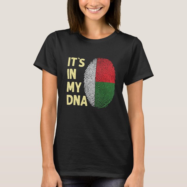 Madagaskar i mitt Dna Madagascan-Flagga, Madagaska T Shirt (Framsida)
