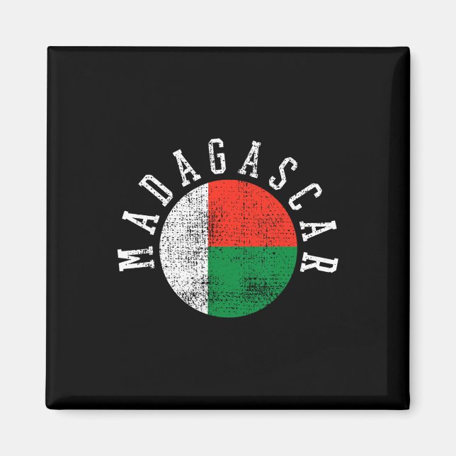 Madagaskar Madagaskars Flagga Magnet (Framsidan)