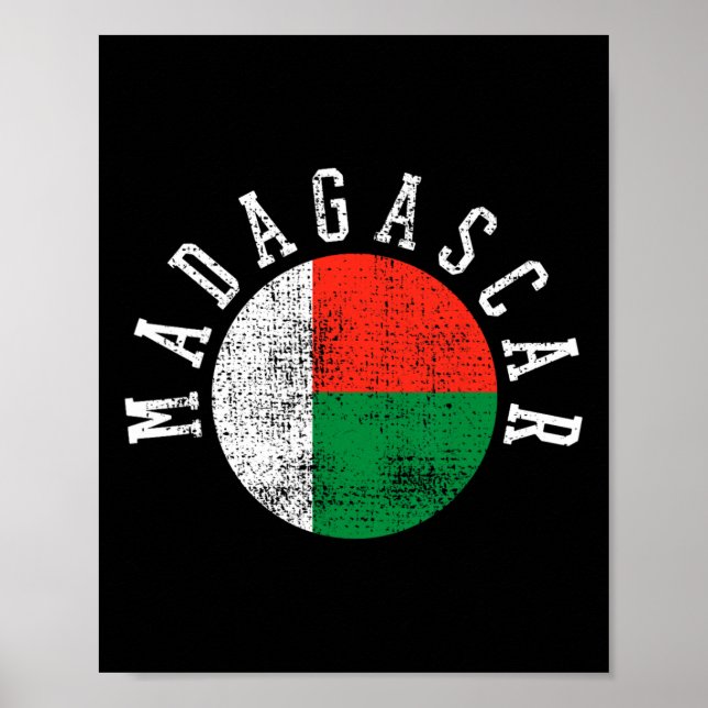 Madagaskar Madagaskars Flagga Poster (Framsidan)