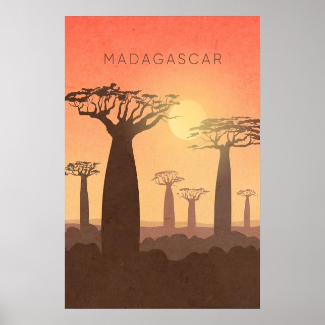 Madagaskar Minimalistisk Resaaffisch Poster (Framsidan)