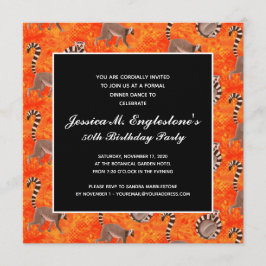 Madagaskar Ring-Tailur Lemur Nature Älskare Birthd Inbjudningar