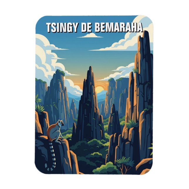 Madagaskar Tsingy de Bemaraha nationalpark Travel Magnet (Vertikal)