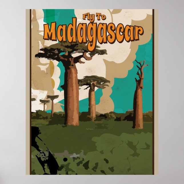 Madagaskar Vintage resor Poster (Framsidan)