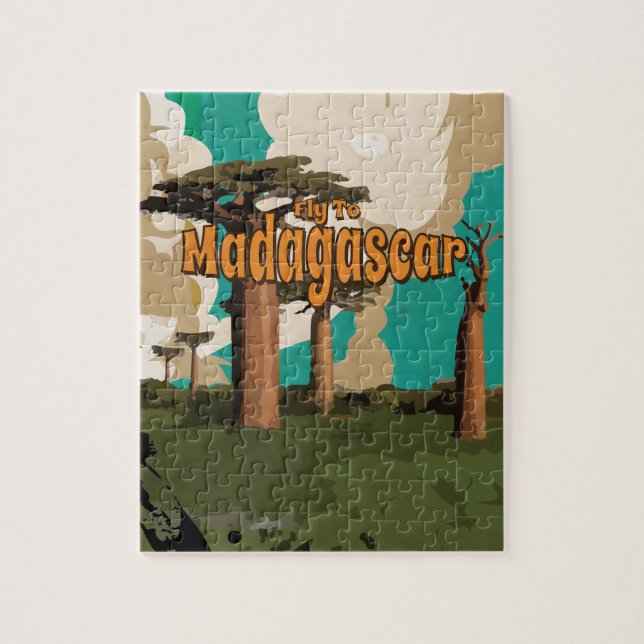 Madagaskar Vintage resor Poster Pussel (Vertikal)