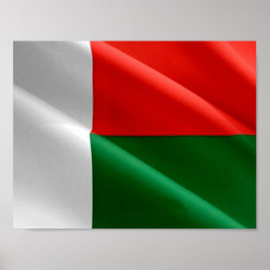 Madagaskar - Wave Flagga - Poster