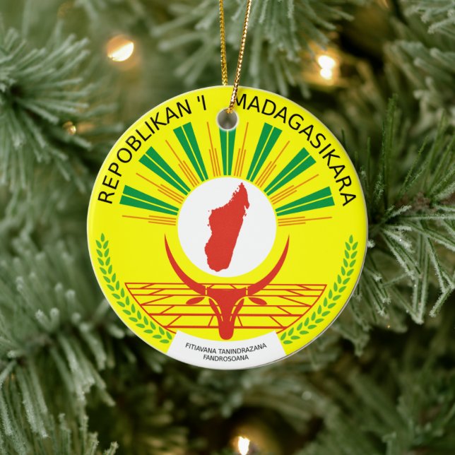Madagaskars emblem julgransprydnad keramik (Träd)