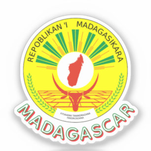 Madagaskars emblem med flaggdetalj klistermärken