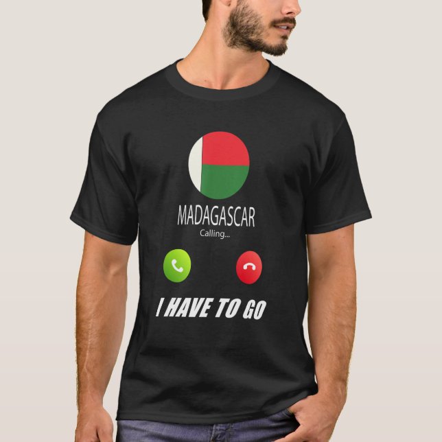 Madagaskars Flagga i södra Madagaskar T Shirt (Framsida)