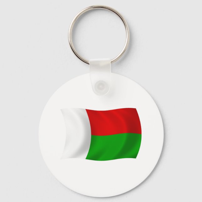 Madagaskars Flagga Keychain Nyckelring (Framsida)
