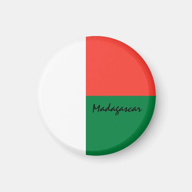 Madagaskars flagga och Afrika - resa/sportfantaste Magnet (Framsidan)