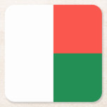 Madagaskars flagga underlägg papper kvadrat<br><div class="desc">Madagaskars patriotiska flagga.</div>