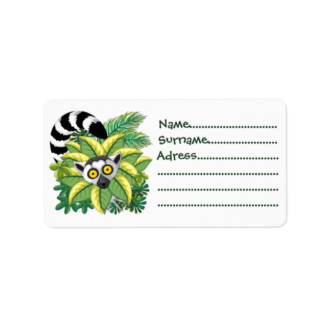 Madagaskars medborgare i Exotic Jungle Adressetikett (Framsidan)