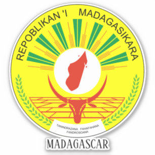 Madagaskars nationalsial Patriotic Sticker Klistermärken