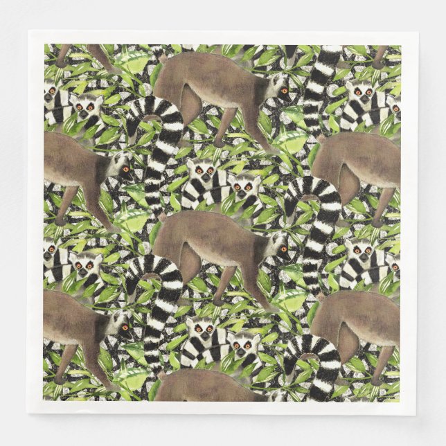 Madagaskars ring-Tailändska minnesmärken i Jungle Pappersservett (Framsida)