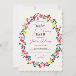 Madagaskars Rosa Periwinkle Flowers Baby Shower Inbjudningar