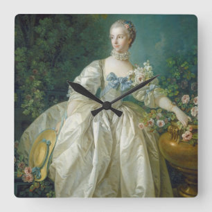 Madam Bergeret, C. 1766 (olja på kanfas) Fyrkantig Klocka