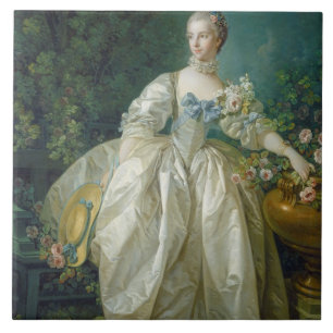 Madam Bergeret, C. 1766 (olja på kanfas) Kakelplatta