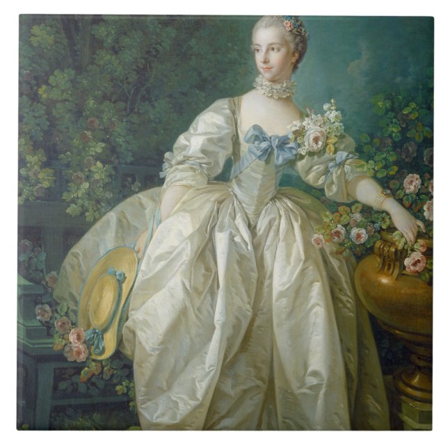 Madam Bergeret, C. 1766 (olja på kanfas) Kakelplatta (Framsidan)
