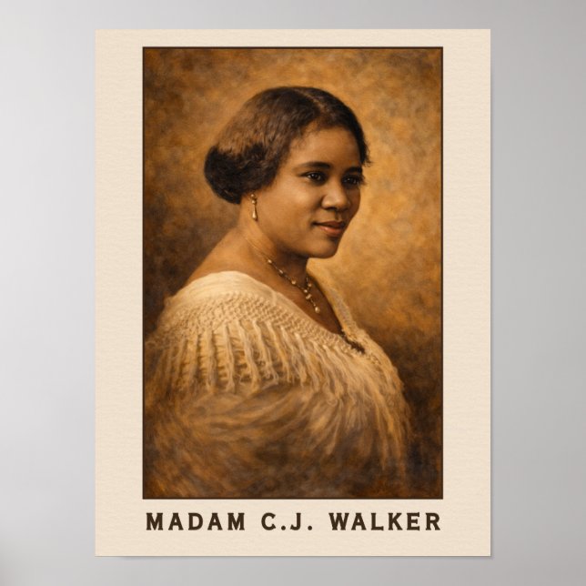 Madam C.J. Walker Portrait Art Poster (Framsidan)