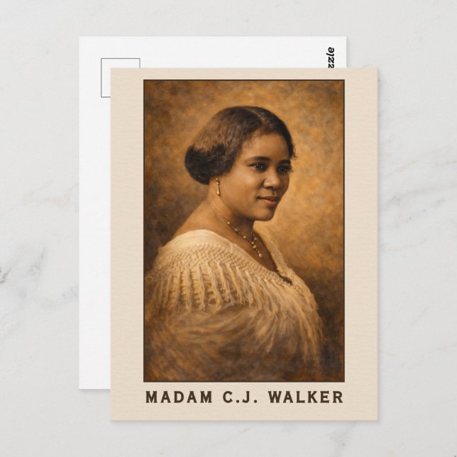Madam C.J. Walker Portrait Art Vykort (Fram/baksida)