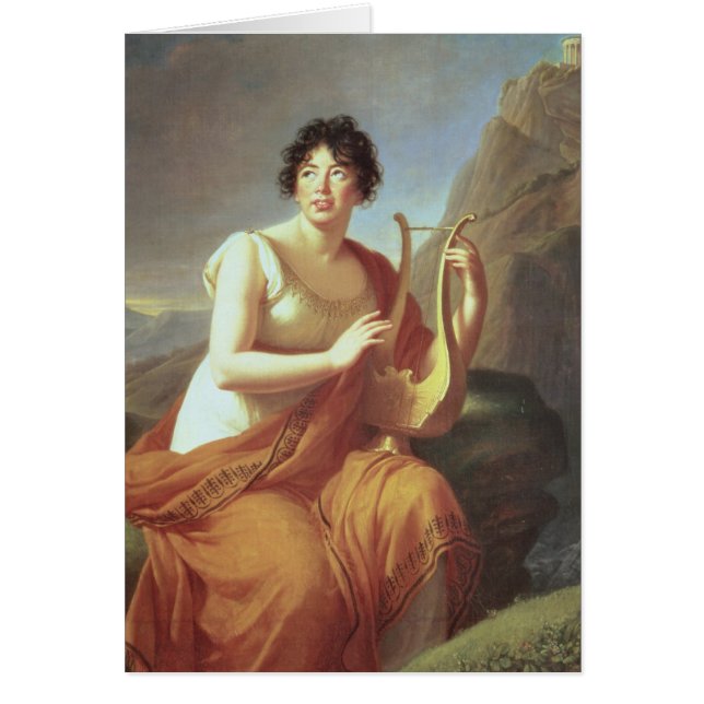Madam de Stael som Corinne, 1809 Hälsningskort (Framsidan)