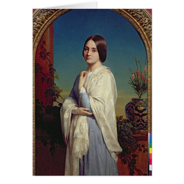 Madam Edouard Dubufe 1842 Hälsningskort (Framsidan)