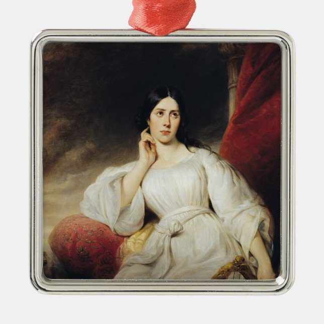 Madam Malibran i rollen av Desdemona, 1830 Julgransprydnad Metall (Framsidan)
