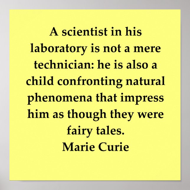 madam marie curie-citat poster (Framsidan)